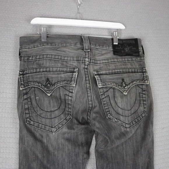True Religion Ricky Thick Stitch Flare Denim Distressed 31 - Picture 5 of 8